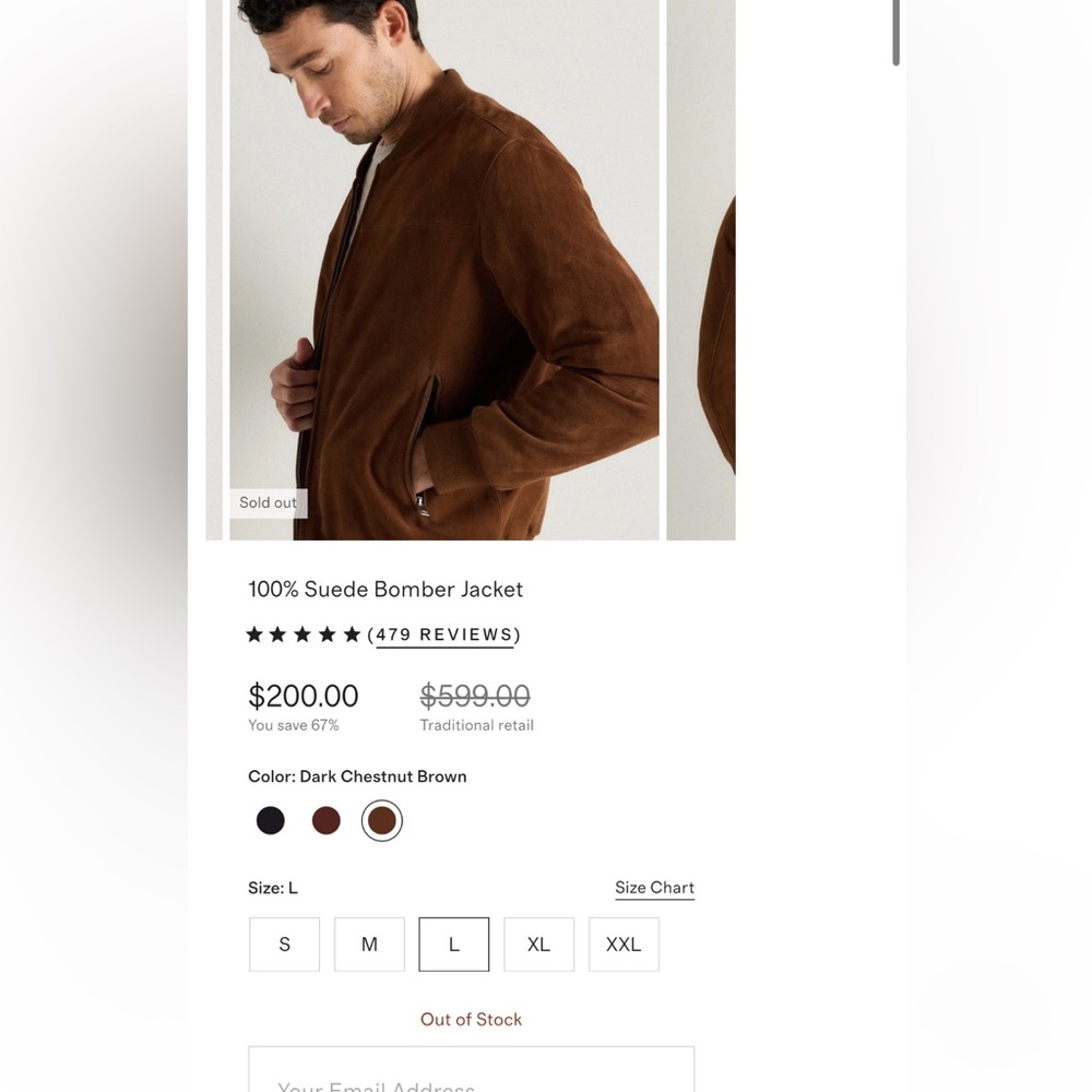 Quince Men‎ 100% Suede Bomber Jacket Dark Chestnut Brown
Outerwear L - Picture 10 of 13